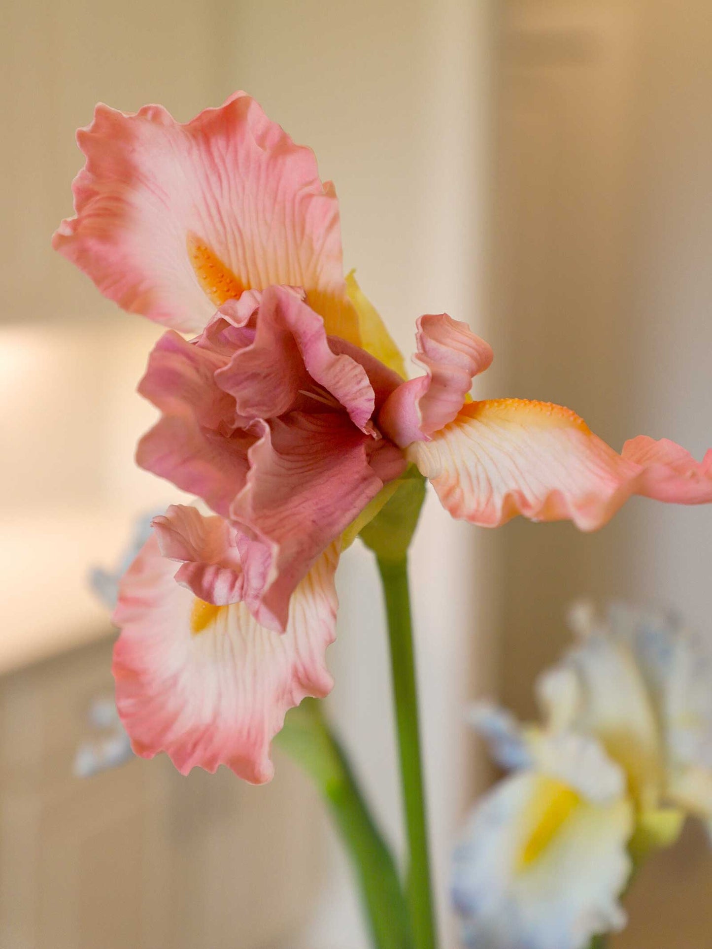 Real Touch Pink Iris Silk Floral 30.5" Pick