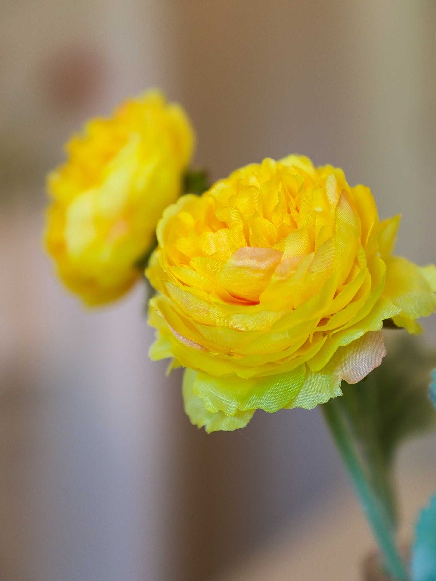 Yellow Ranunculus Silk Floral 20" Pick