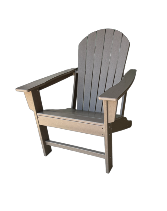 Weatherwood (Tan) Adirondack Chair, 100% UV-Protected Recycled Polymer