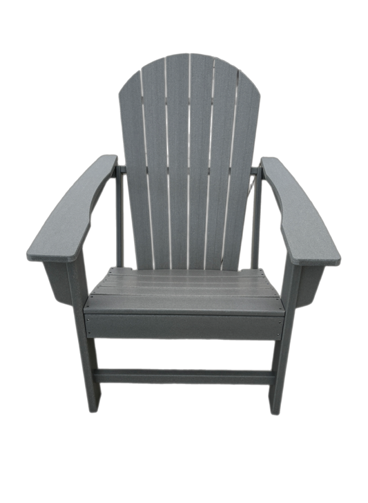 Gray Adirondack Chair, 100% UV-Protected Recycled Polymer