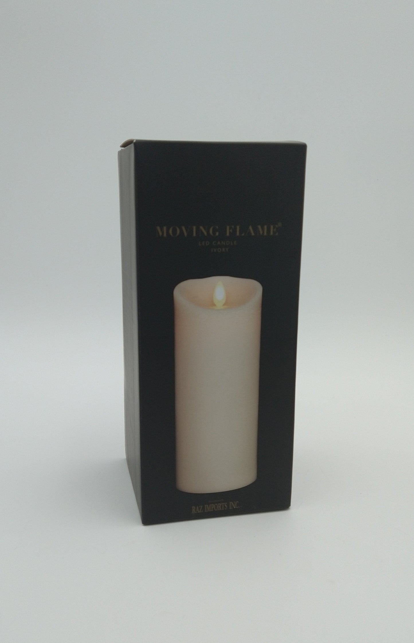 Flameless Pillar Candle Ivory Wax 3"X 8" Battery Operated