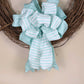 Aqua Mint Striped Bow