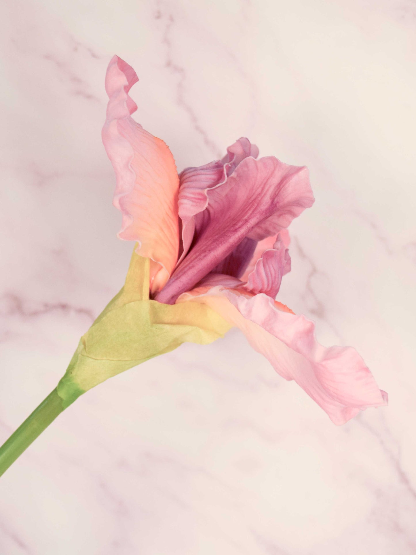 Real Touch Pink Iris Silk Floral 30.5" Pick