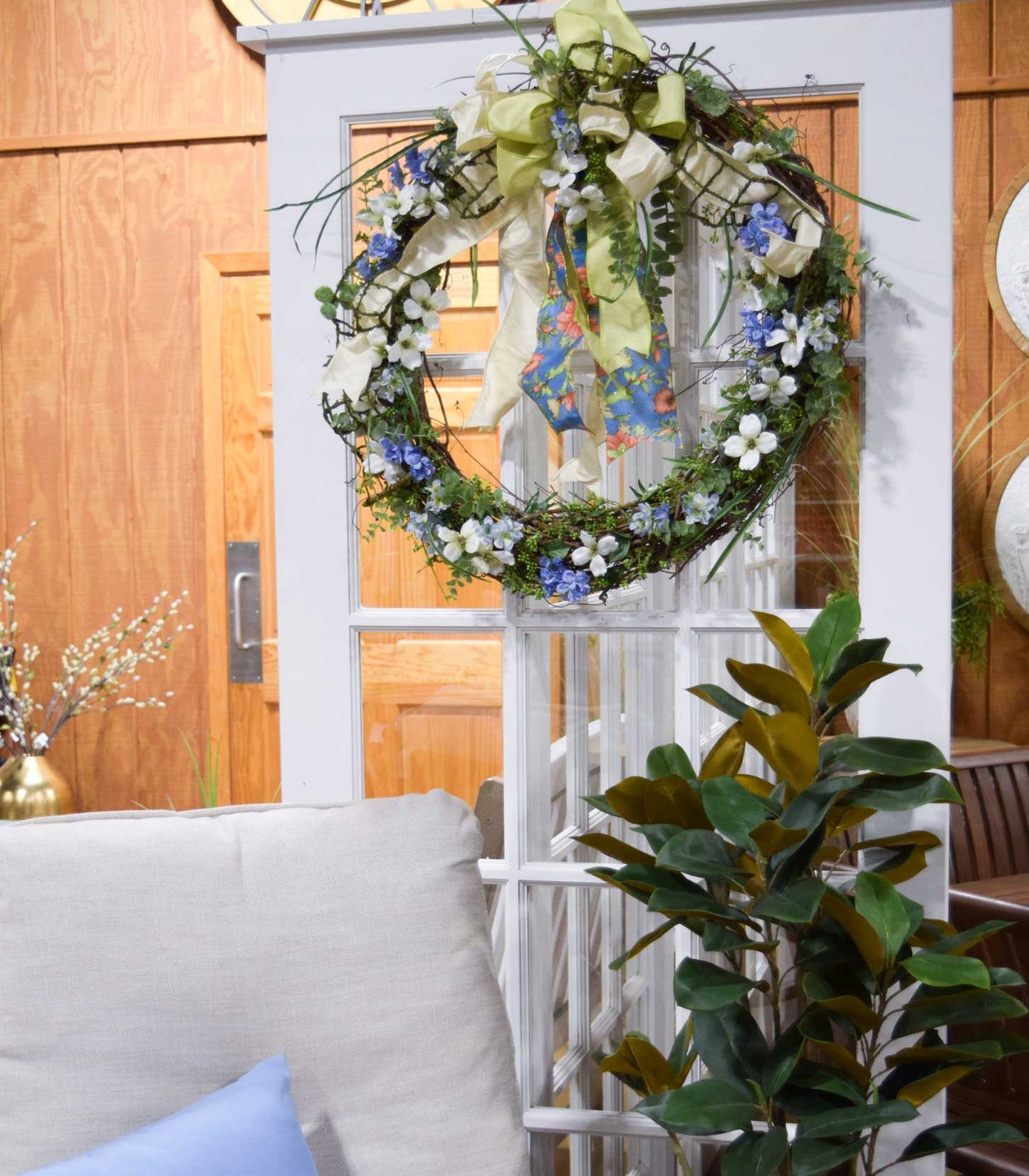 Green & Blue Spring Wreath