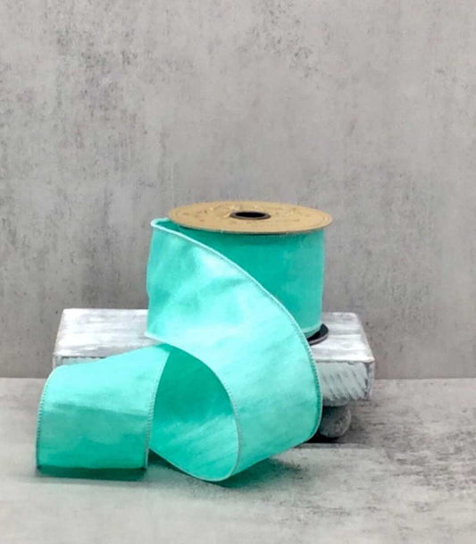Aqua Mint 2.5" Faux Dupioni Ribbon