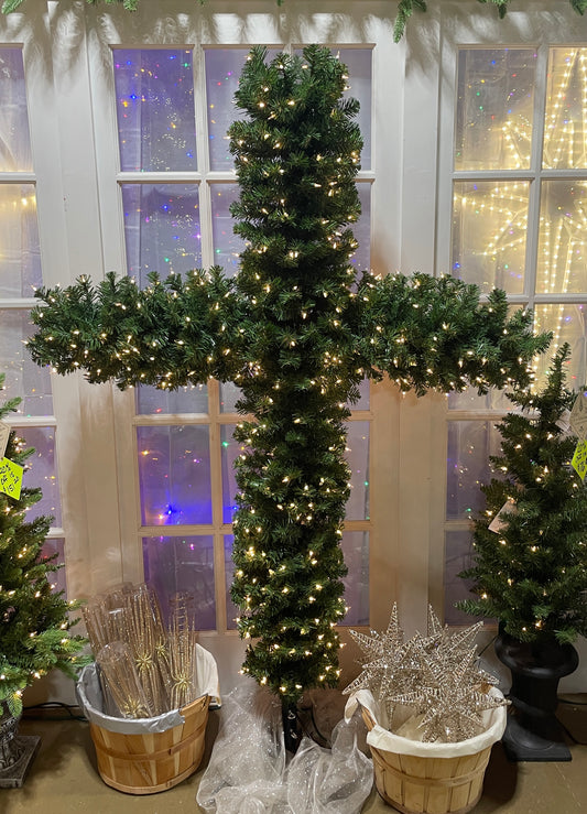Latin Cross 6' With 500 Clear Lights "Ships Free"