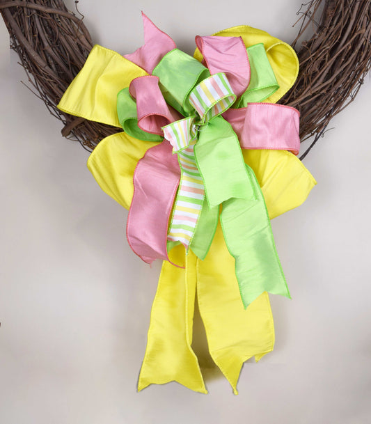 Yellow, Lime, & Dusty Rose Bow